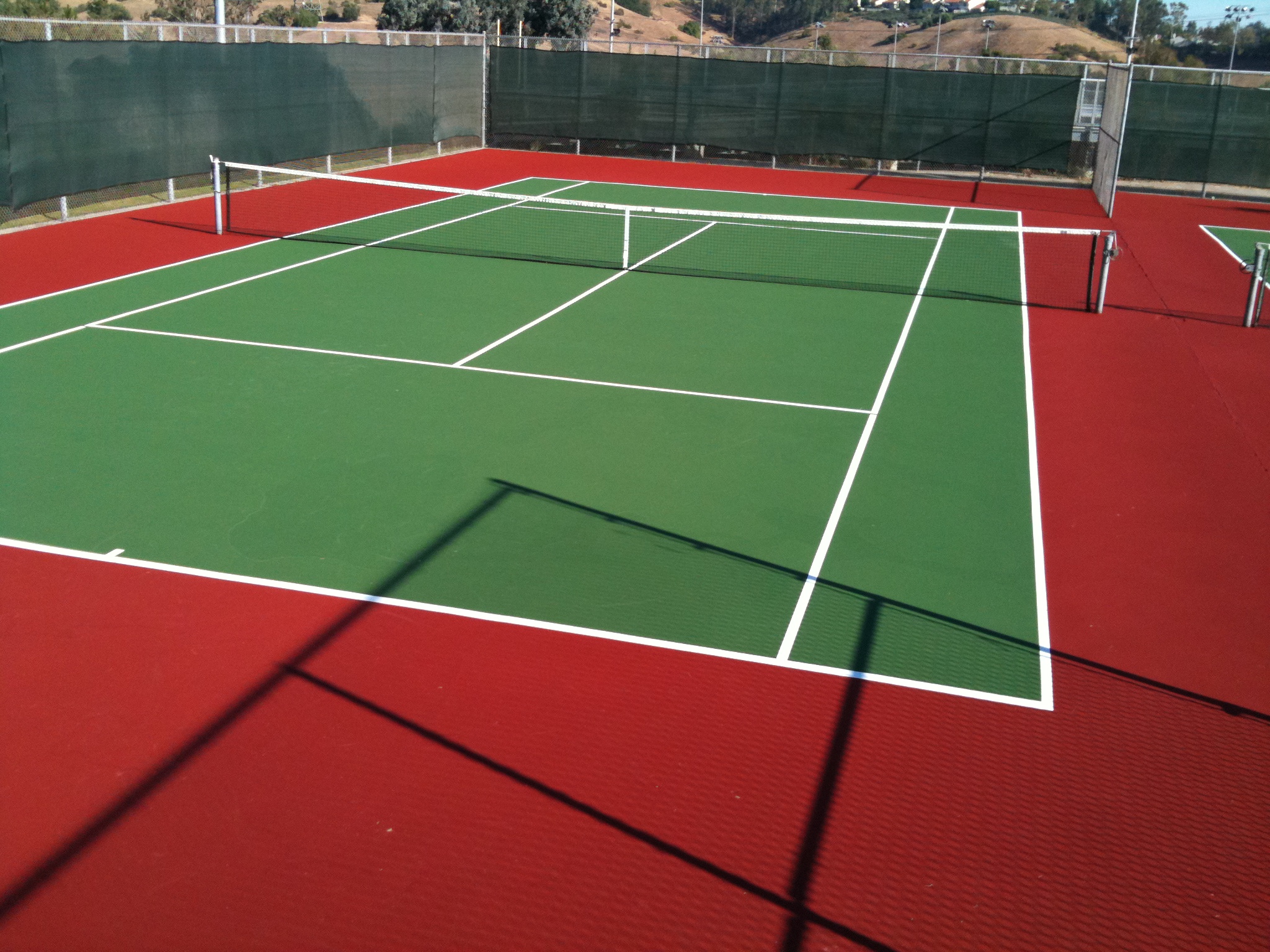 Red and Green Tennis court