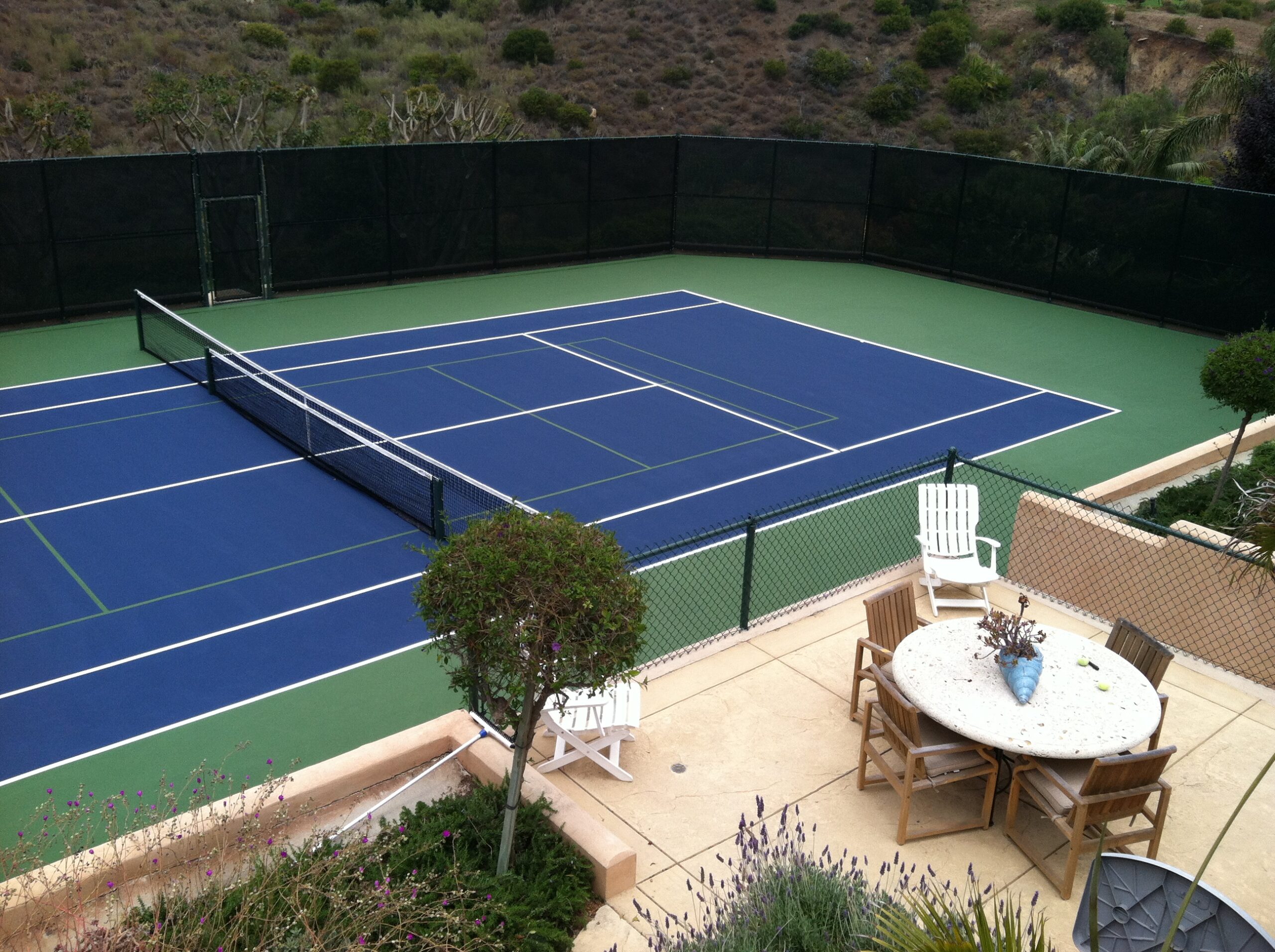 Blue and Green multi game tennis court